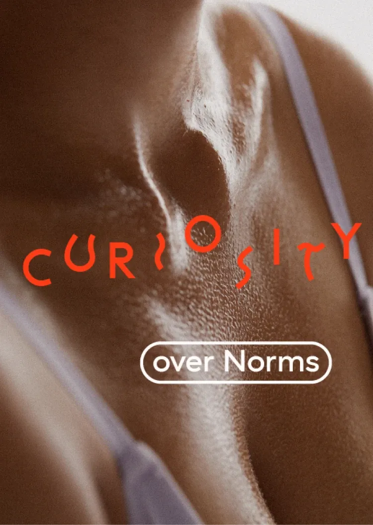 Neckline with writing Curiosity over Norms
